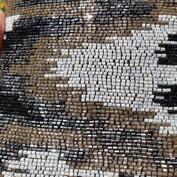 Express Beaded Black and Grey Clutch - Picture 5 of 7